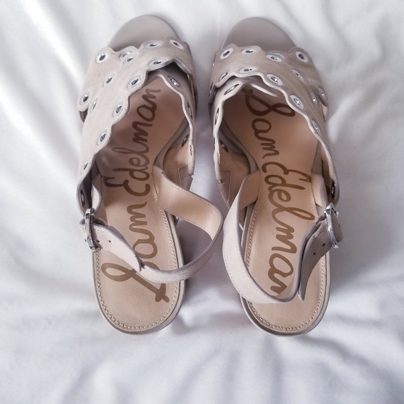 Sam Edelman Seana women's scalloped heeled sandals size 10 - Picture 8 of 9